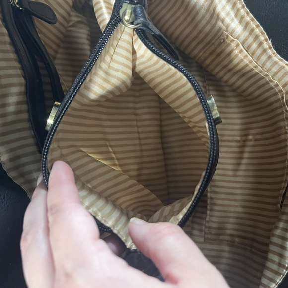 Black Katie & Kelly Pebbled Leather Chic Slouch Bag Minimalist Everyday Carry - Picture 12 of 12